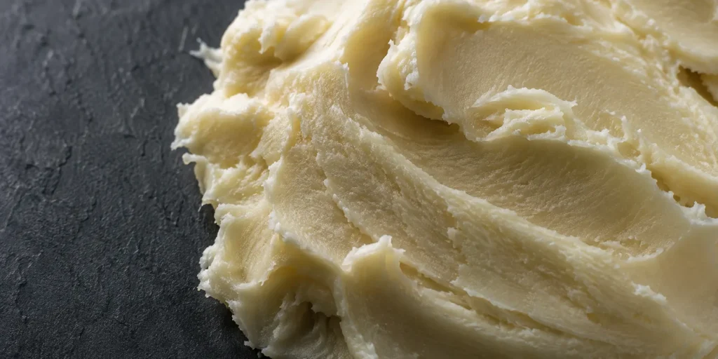 Close-up of raw unrefined African shea butter texture supplied by BV Integrated Ltd