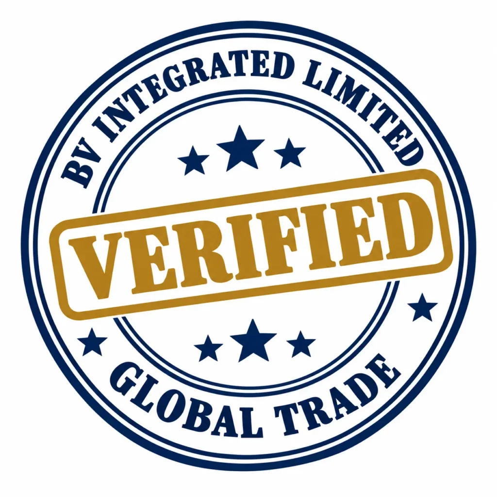 BV Integrated global trade verification stamp — certified sourcing seal