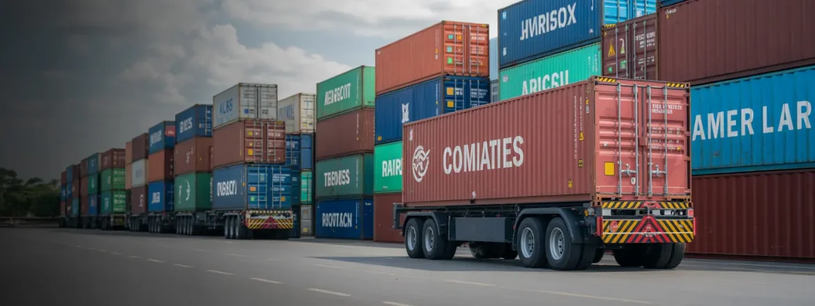 BV Integrated Ltd global trade and sourcing representation with cargo containers and export documentation.